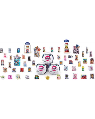 Игрален комплект Zuru Mini Brands - Топче с 5 фигури изненада Disney, асортимент - 4