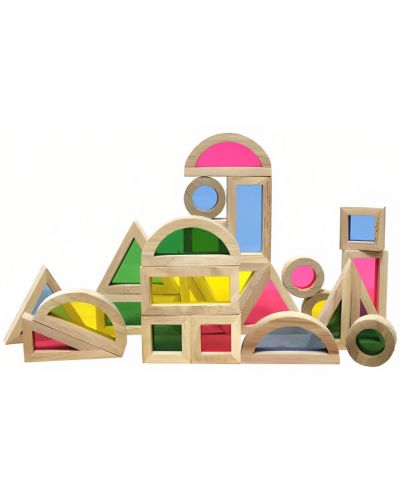 Игрален комплект Smart Baby - Полупрозрачни геометрични фигури с рамки, 24 броя - 2