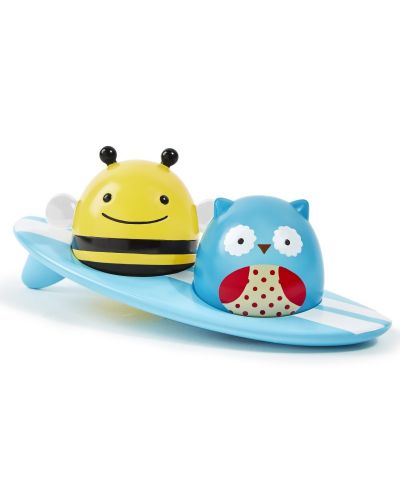 Играчка за баня Skip Hop - Бухалче и пчеличка на сърф, светещи - 1