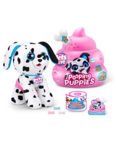 Игрален комплект Zuru Pets Alive Pooping Puppies - Плюшено акащо куче с аксесоари - 4