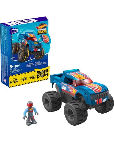 Игрален комплект Hot Wheels Monster Truck - Smash & Crash Race Ace, 85 части - 1
