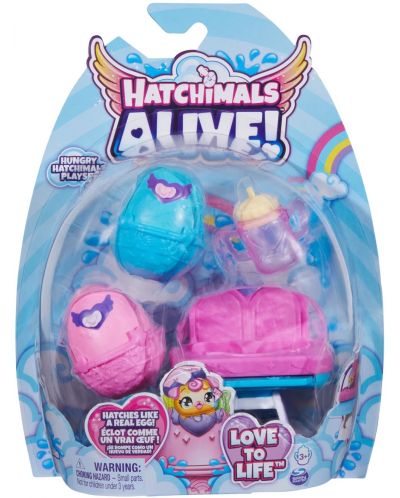 Игрален комплект Hatchimals Alive! - Столче за хранене с фигурки - 1