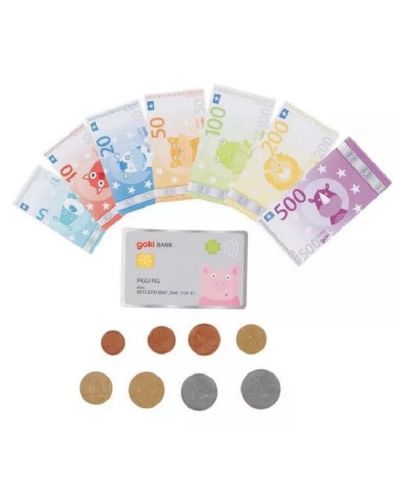 Игрален комплект Goki - Пари за игра и кредитна карта - 1