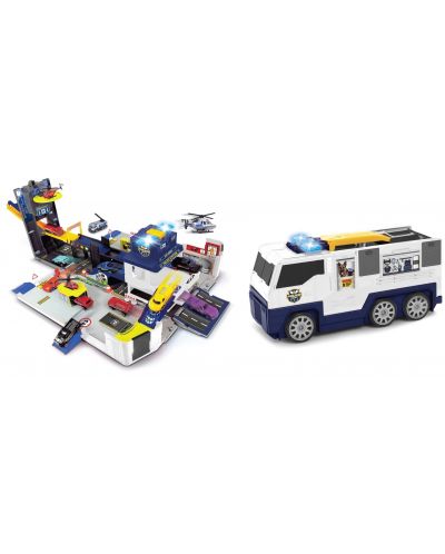 Игрален комплект Dickie Toys - Сгъваем полицейски камион - 4