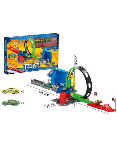 Игрален комплект Felyx Toys - Писта с лупинг и 2 коли - 2
