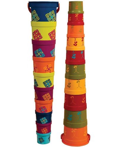 Игрален комплект Battat - Цветни кофички за подреждане, 10 броя - 3