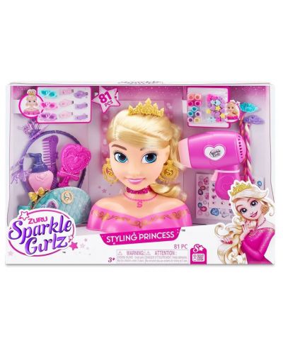 Игрален комплект Zuru Sparkle Girlz - Модел за прически Styling Princess, 81 части - 1