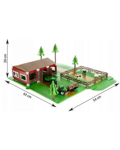 Игрален комплект Kruzzel - Ферма с животни и 2 селскостопански коли - 6
