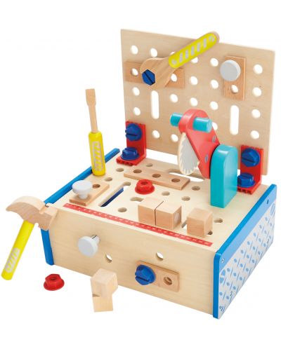 Игрален комплект Acool Toy - Работна маса с циркуляр и инструменти - 1