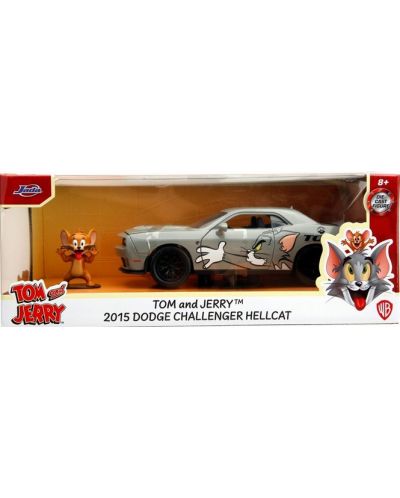 Игрален комплект Jada Toys - Tom and Jerry, Кола 2015 Dodge Challenger, 1:24 - 2