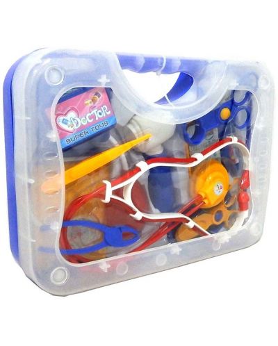 Игрален комплект Raya Toys - Чичо доктор в куфарче, син - 1