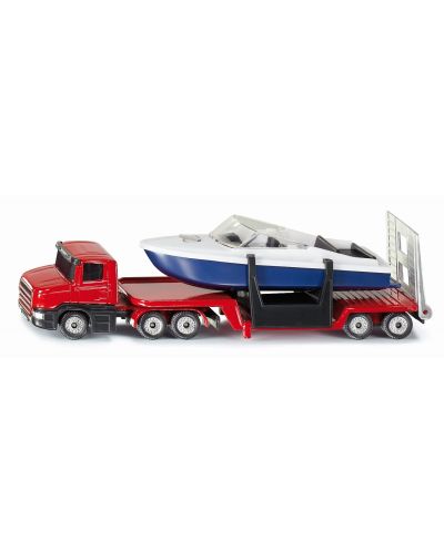 Метална играчка Siku Super - Камион с ремарке и лодка - 1