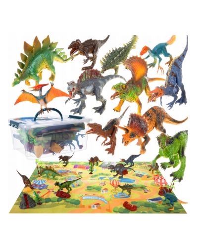 Игрален комплект Kruzzel - Динозаври с постелка - 1