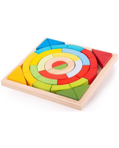 Игрален комплект Bigjigs - Цветни сензорни арки и триъгълници - 1