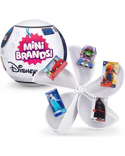 Игрален комплект Zuru Mini Brands - Топче с 5 фигури изненада Disney, асортимент - 1