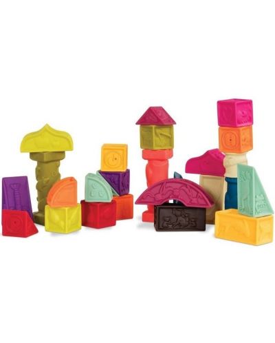 Игрален комплект Battat - Меки кубчета с форми, вид 2 - 1