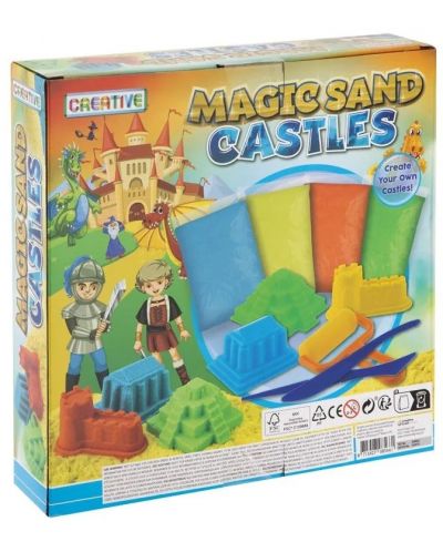 Игрален комплект Grafix - Магически пясък с формички, Замък, асортимент - 3