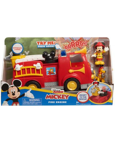 Игрален комплект Just Play Disney Junior - Пожарната кола на Мики Маус, с фигури - 1