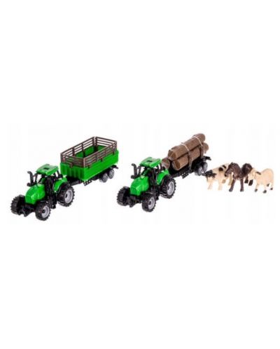 Игрален комплект Kruzzel - Ферма с животни и 2 селскостопански коли - 4