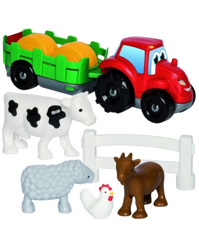 Игрален комплект Ecoiffier Abrick - Трактор, с животни - 1