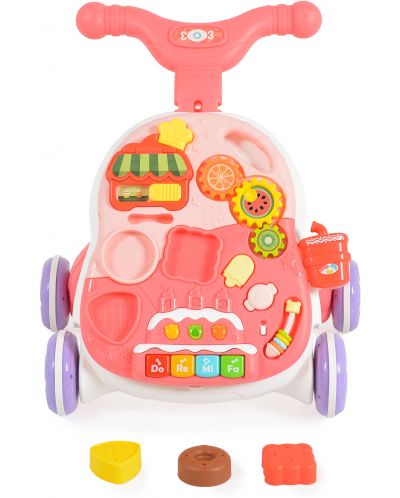 Играчка за прохождане 2 в 1 Moni Toys - Basket, Pink - 3