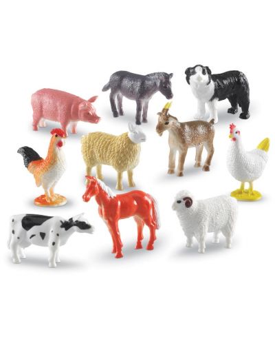 Игрален комплект Learning Resources - Животни от фермата, 60 броя - 2