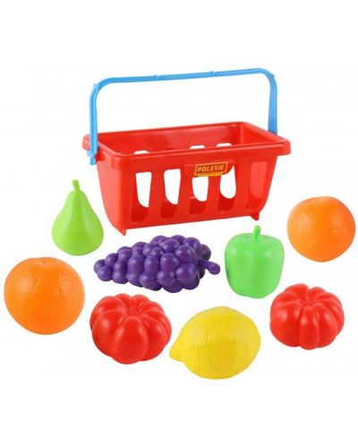 Игрален комплект Polesie - Пазарска кошница с плодове, 8 броя - 3