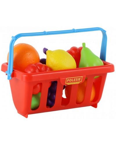 Игрален комплект Polesie - Пазарска кошница с плодове, 8 броя - 2