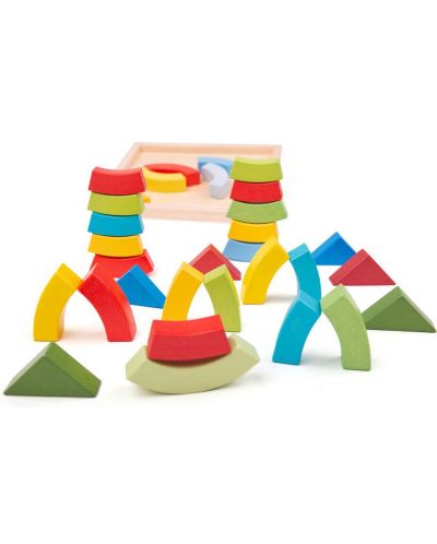 Игрален комплект Bigjigs - Цветни сензорни арки и триъгълници - 2