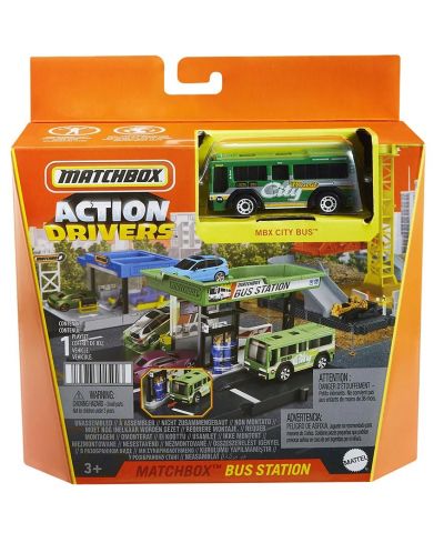 Игрален комплект Matchbox - Action Drivers, Автобусна спирка - 1