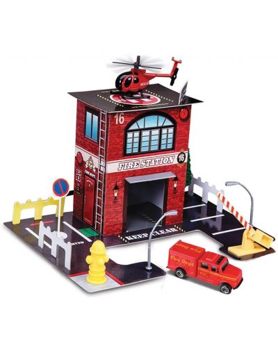Игрален комплект Maisto - Пожарна станция, с хеликоптер - 2