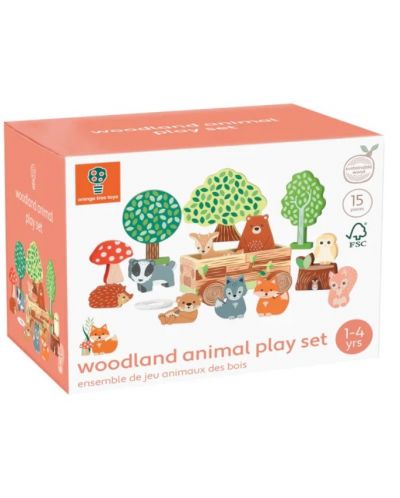 Игрален комплект Orange Tree Toys - Горски животни с количка - 1