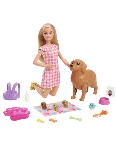 Игрален комплект Barbie - Барби, с новородени кученца и аксесоари - 2