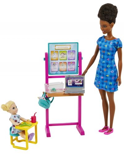 Игрален комплект Barbie You can be anything - Учителка с черна коса и лаптоп - 2