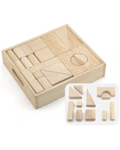 Игрален комплект Viga - Строителни блокчета, 48 части - 3