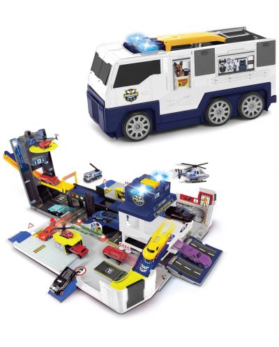 Игрален комплект Dickie Toys - Сгъваем полицейски камион - 1