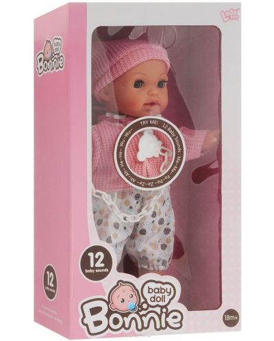 Кукла-бебе Raya Toys - с 12 звука, 30 cm - 2