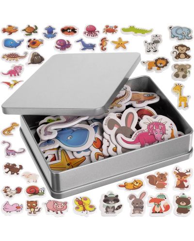 Игрален комплект Kruzzel - Магнити животни, 40 броя - 1