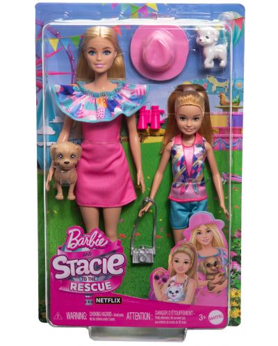 Игрален комплект Barbie - Барби и Стейси с кученца и аксесоари - 6