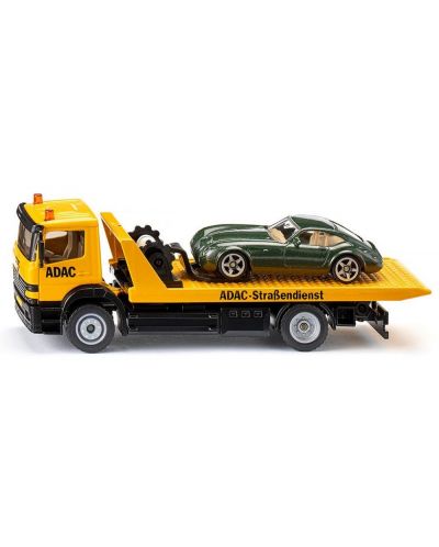 Метална количка Siku Super - Авариен камион с ремарке и автомобил, 1:55 - 1