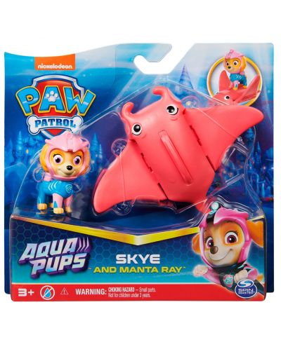 Игрален комплект Spin Master Paw Patrol - Аква Скай и рибата скат - 1