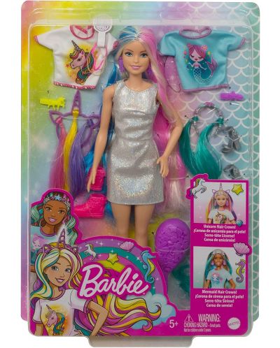 Игрален комплект Barbie - Барби с приказна коса - 7