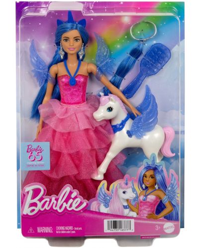 Игрален комплект Barbie - 65-та годишнина, Барби с еднорог - 6
