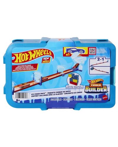 Игрален комплект Hot Wheels - Елементи за ледена писта с кола - 1