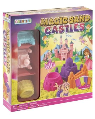 Игрален комплект Grafix - Магически пясък с формички, Замък, асортимент - 2