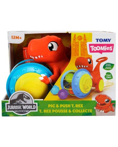 Играчка за бутане Tomy Toomies - Jurassic World, Бутни и събери с T-Rex - 2
