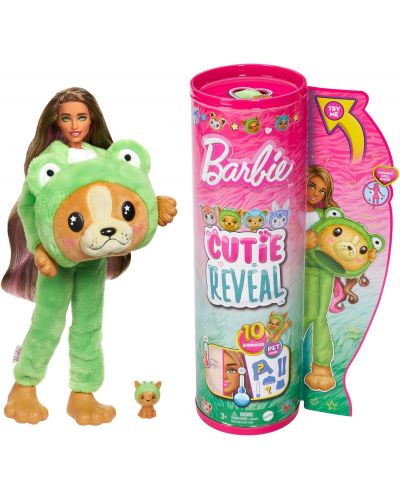 Игрален комплект Barbie Cutie Reveal - Куче облечено като жабка, с 10 изненади - 1