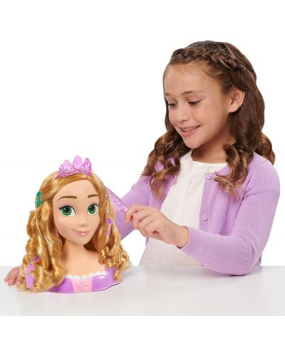 Игрален комплект Just Play Disney Princess - Манекен за прически Рапунцел, с 18 aксесоара - 3