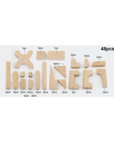 Игрален комплект Viga - Строителни блокчета, 48 части - 4