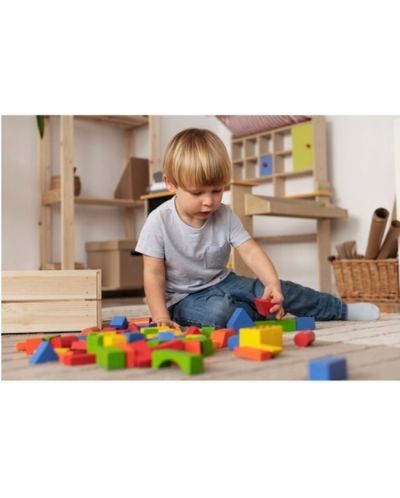 Игрален комплект Kruzzel - Дървени блокчета, 100 броя - 7